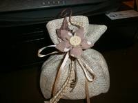 sacchetto cicciotto con fiore stoffa